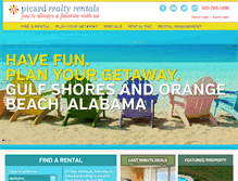 Tablet Screenshot of picardrealtyrentals.com